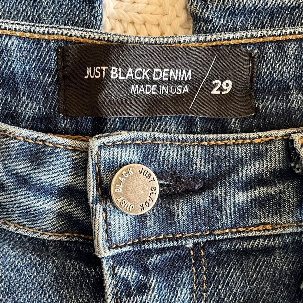 Just Black Denim The Sailor Pocket Wide Leg in Dark Denim Sz 29 USA - Picture 4 of 12